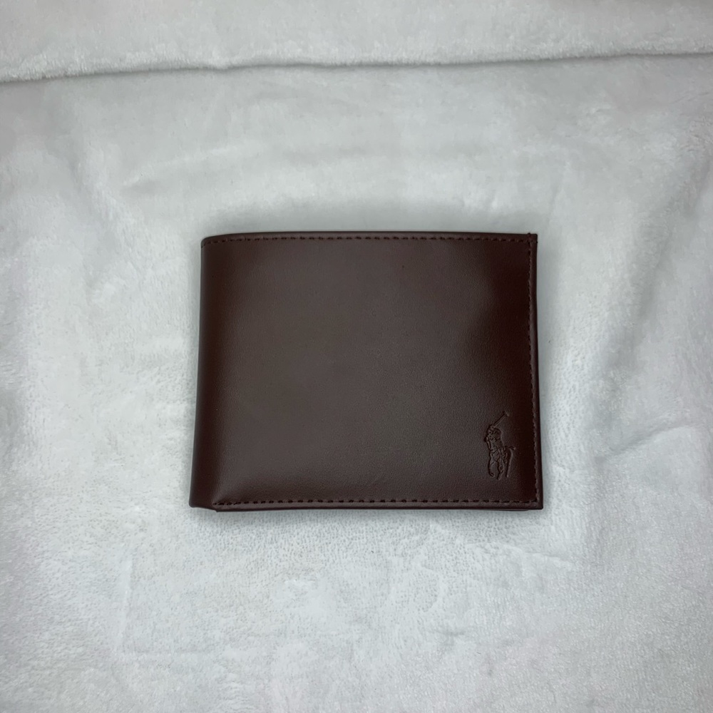NWOT Polo Ralph Lauren Genuine Leather Brown Wallet Pass-case Slot Card Holder